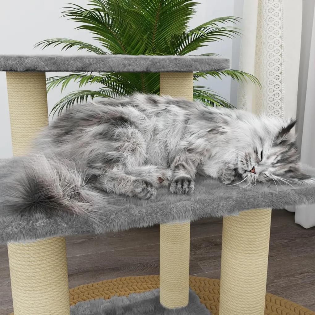 Albero per gatti con tiragraffi in sisal grigio chiaro 50,5 cm