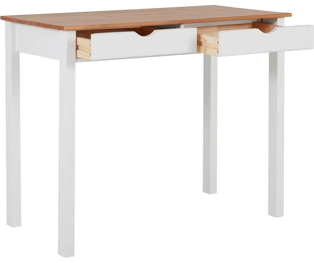 Tavolo da lavoro in pino bianco e marrone, lunghezza 100 cm Gava - Støraa