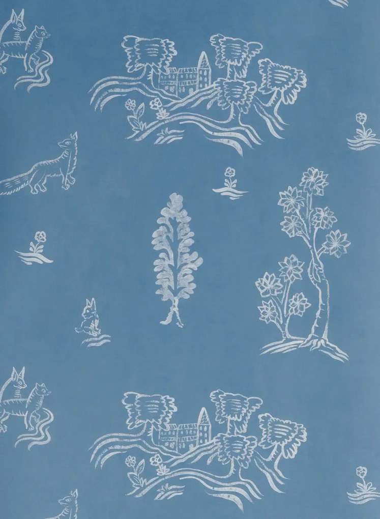 Andrew Martin Carta da parati Wychwood - Happy Blue