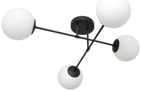 Lampadario a plafone MOON 4xE27/15W/230V nero