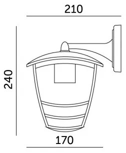 Applique da esterno TEVIO KD 1xE27/60W/230V IP54 nero