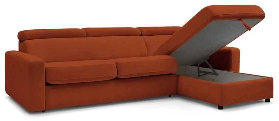 Divano angolare color mattone allungabile (con composizione variabile) Monaco – Bobochic Paris