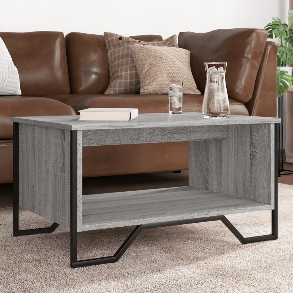 Tavolino Da Salotto Grigio Sonoma 75x51x40 Cm Legno Multistrato /