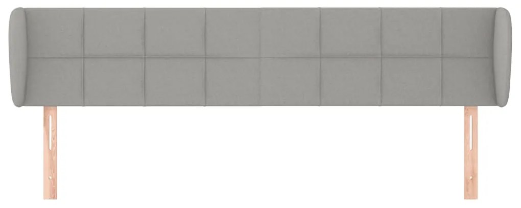 Testiera ad orecchio grigio chiaro 183x23x78/88 cm in tessuto