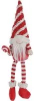 Gnomo Natale gambemolli 41 cm righe rosso bianco