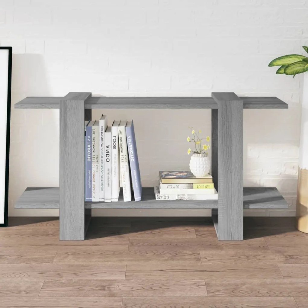 Libreria Grigio Marrone 100x30x51 cm in Legno Multistrato