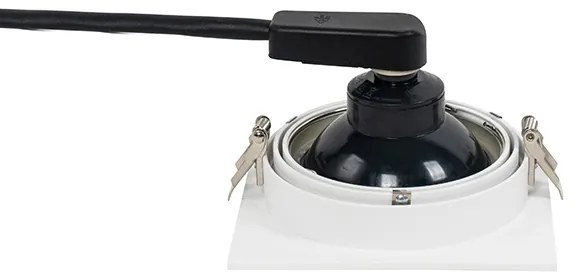 Faretto da incasso quadrato bianco orientabile - Chuck 111