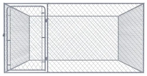 Recinto per Cani da Esterno in Acciaio Zincato 2x2x1 m