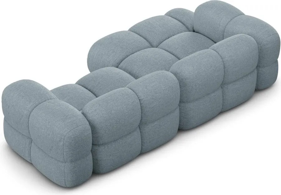 Divano angolare azzurro (con penisola a sinistra/con chaise lounge) Loretto – Cosmopolitan Design