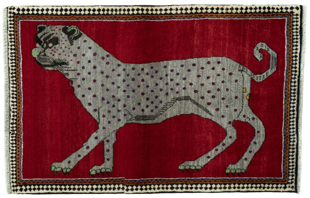 Gabbeh Tappeto 100 x 150 Rosso (Iran) Annodato A Mano