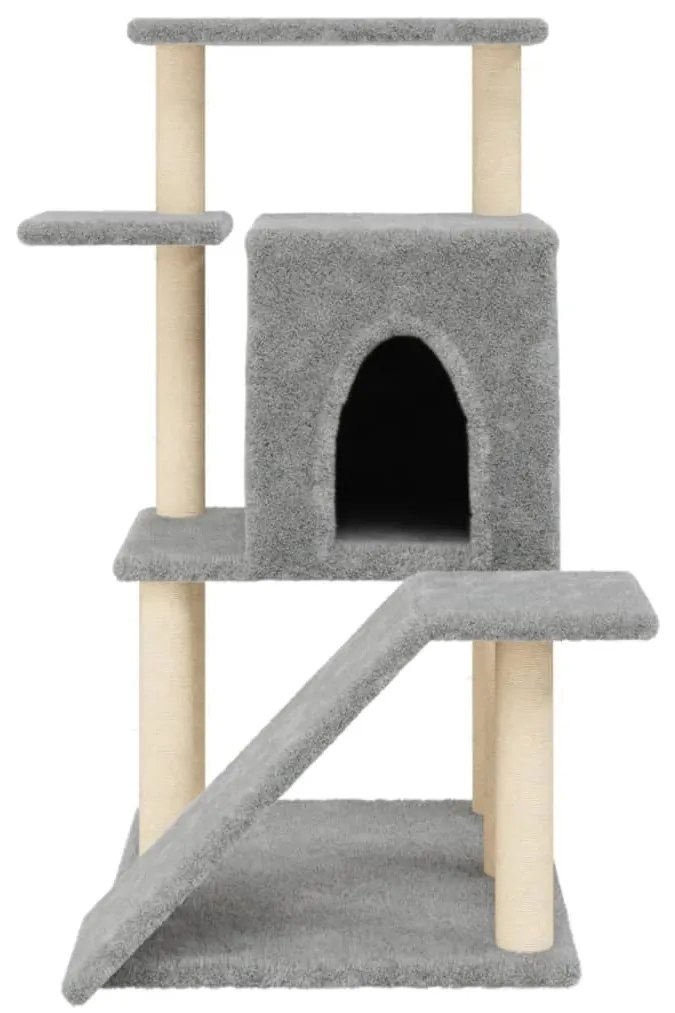 Albero per gatti con tiragraffi in sisal grigio chiaro 97 cm