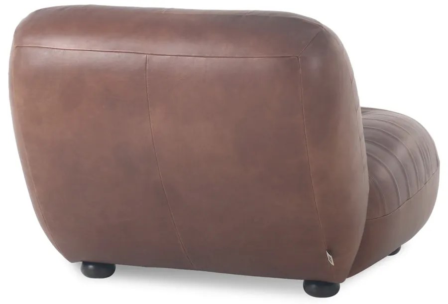 Poltrona marrone con rivestimento in pelle Wyatt – Dutchbone