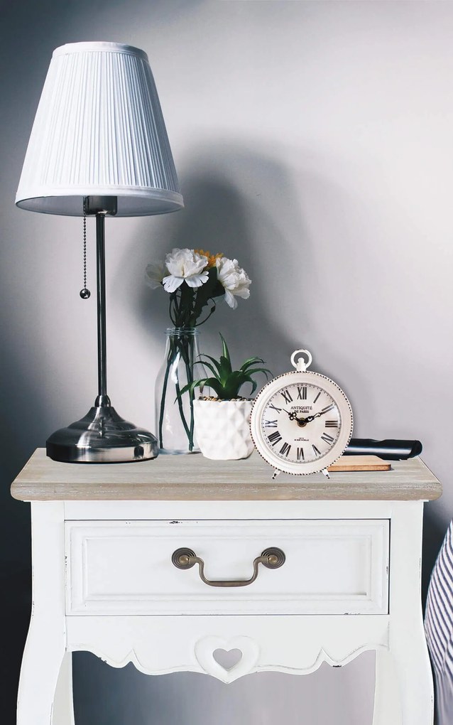FABIEN - mobiletto 1 cassetto in legno di paulownia shabby chic