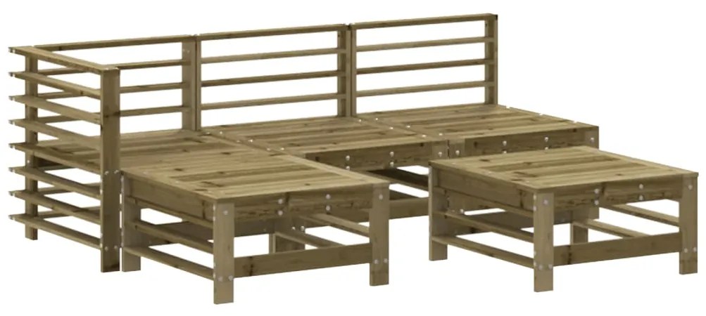 Set salotto da giardino 5 pz in legno impregnato di pino