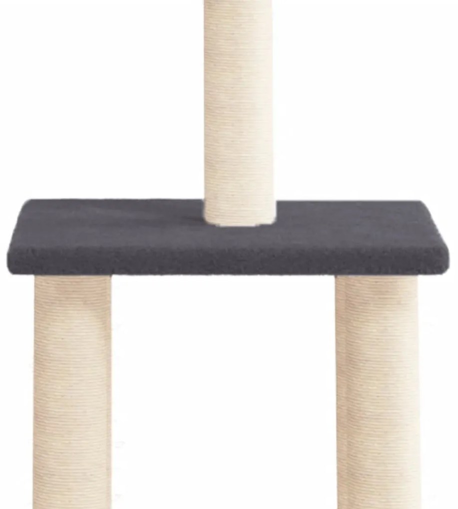 Albero per gatti con tiragraffi in sisal grigio scuro 85,5 cm