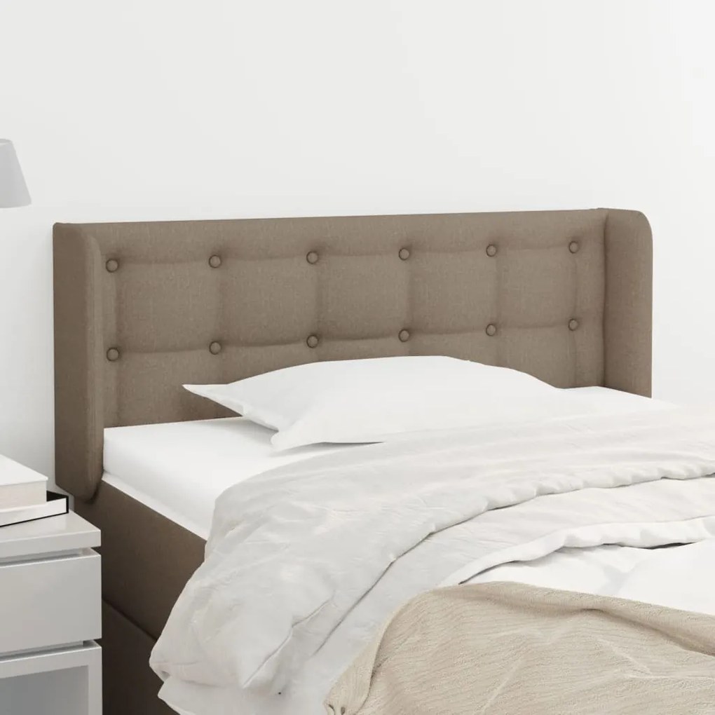 Testiera Ad Orecchio Tortora 103x16x78/88 Cm İn Tessuto /