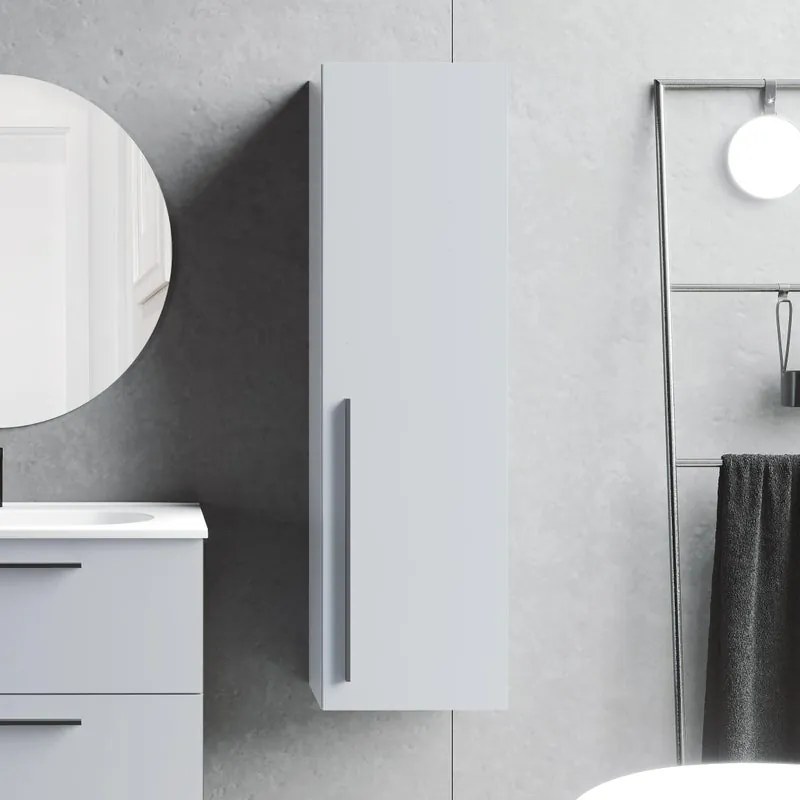 Colonna per mobile bagno Mia VISOBATH 1 anta P 27 x L 34.5 x H 120 cm grigio laccato truciolare