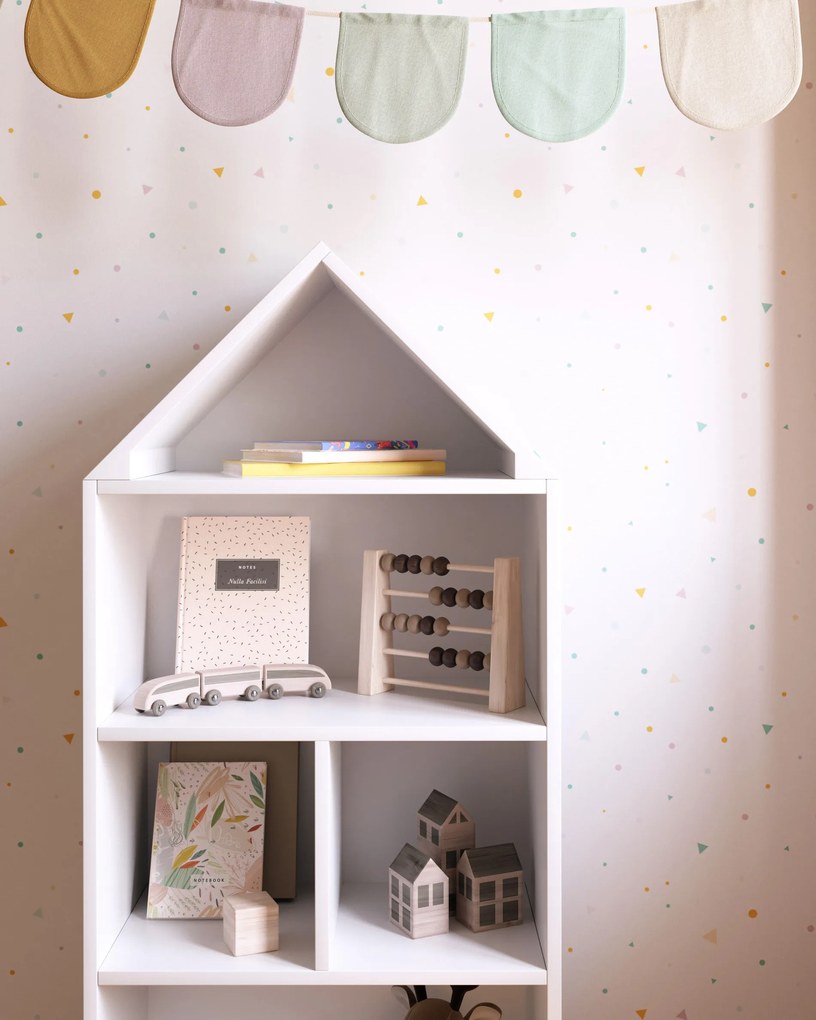 Kave Home - Libreria a casetta per bambini Celeste in MDF bianca 50 x 105 cm