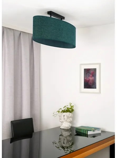 Duolla - Lampadario a plafone OVAL 2xE27/15W/230V verde