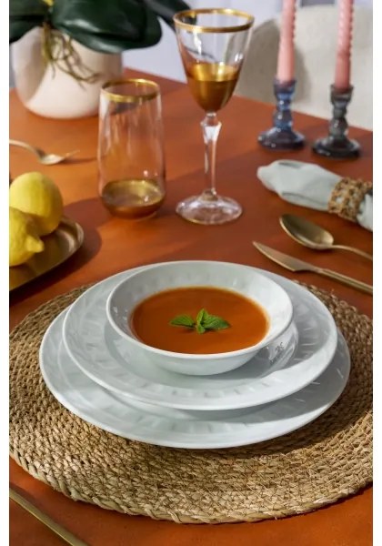 Set da tavola 18 pezzi in porcellana bianca