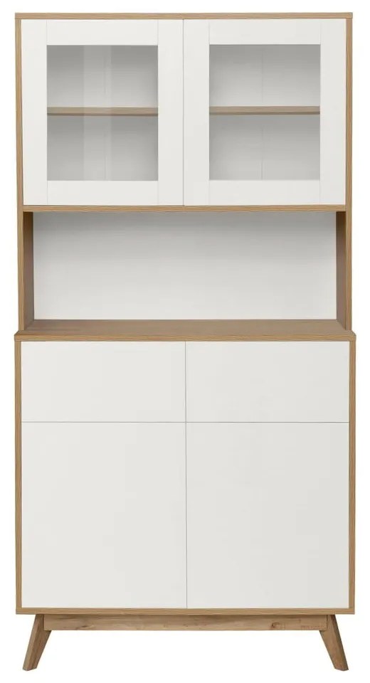 Credenza bianca con effetto rovere naturale 84x165 cm Skandi - Støraa