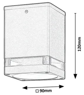 Rabalux 7818 - Faretto da esterno ZOMBOR 1xGU10/35W/230V quadrato IP54