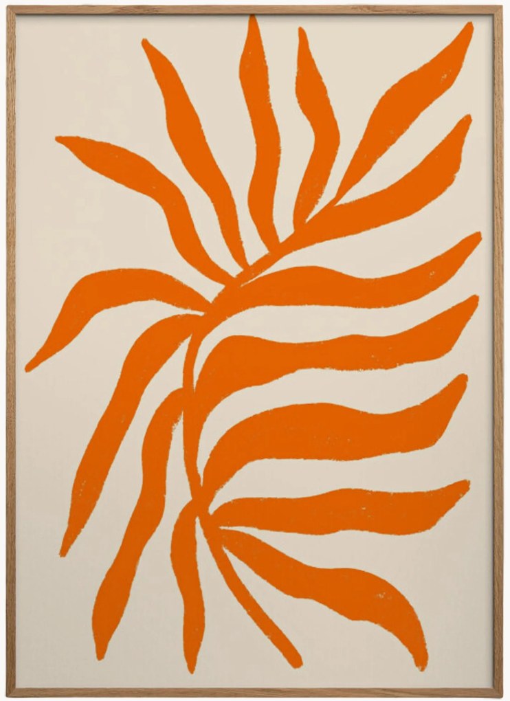 Stampa digitale incorniciata Orange Silhouette Textured Branch