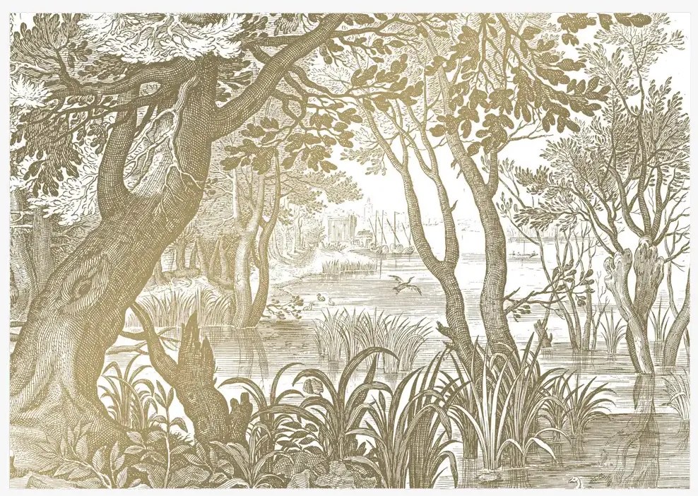 KEK Amsterdam Carta da parati panoramica Engraved Landscapes Gold 4 - XL