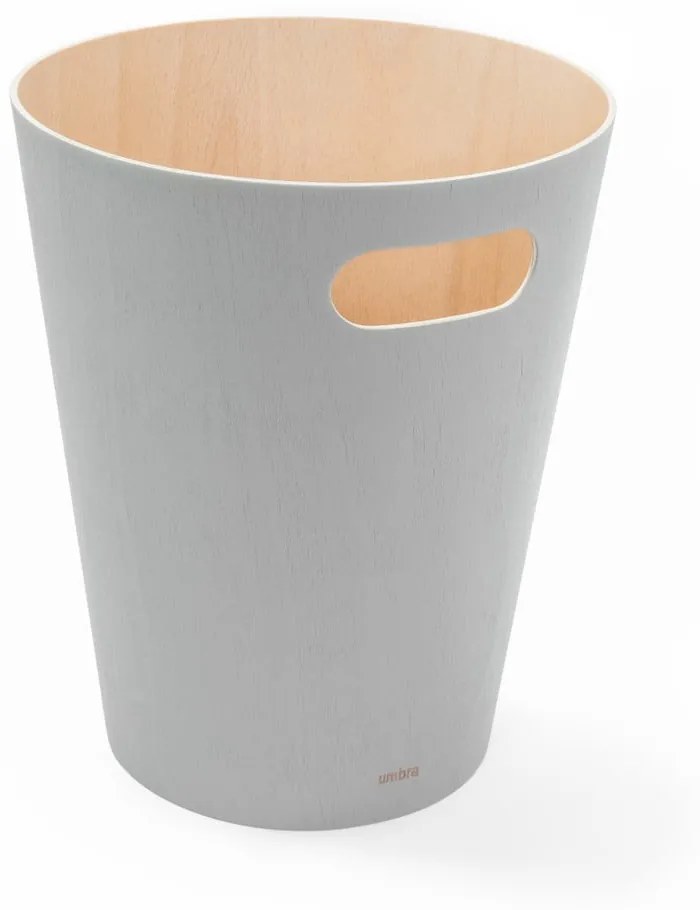 Cestino in legno grigio chiaro da 7,5 l Woodrow - Umbra