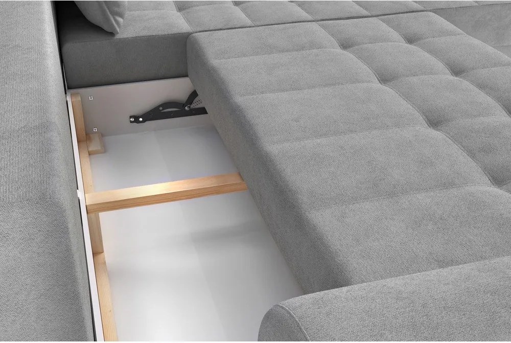 Divano letto angolare grigio chiaro (penisola a destra) Balitco - Ropez