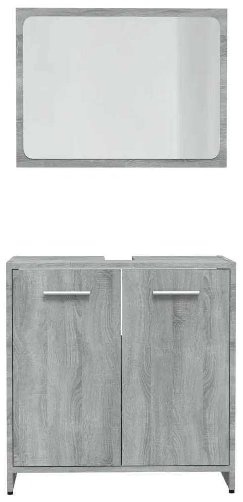 Set di mobili da bagno grigio sonoma in legno multistrato