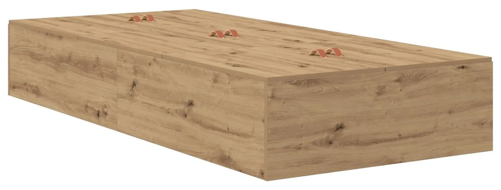 Struttura letto con contenitore in rovere artisan 90x200 cm