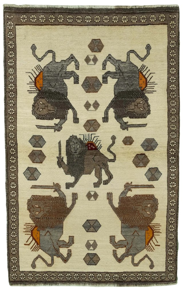 Gabbeh Tappeto 120 x 190 Beige (Iran) Annodato A Mano