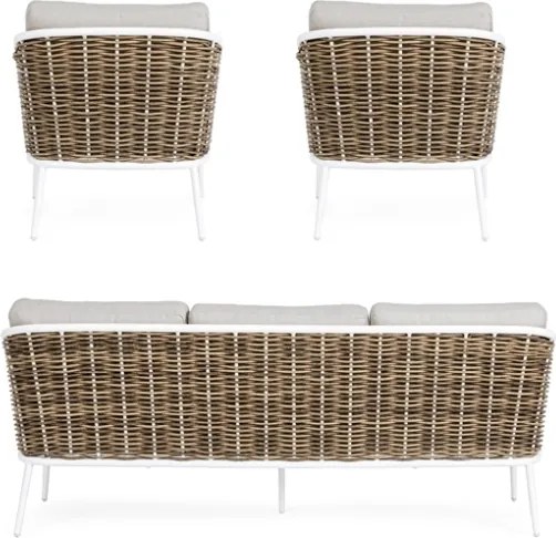 Salotto Da Esterno In Alluminio 5 Posti Con Tavolino Maribela Bianco Bizzotto