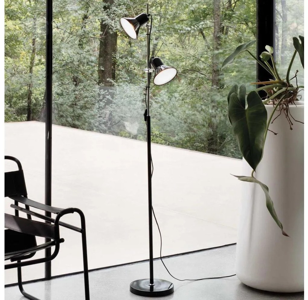 Ideal Lux - Lampada da terra 2xE27/60W/230V nera