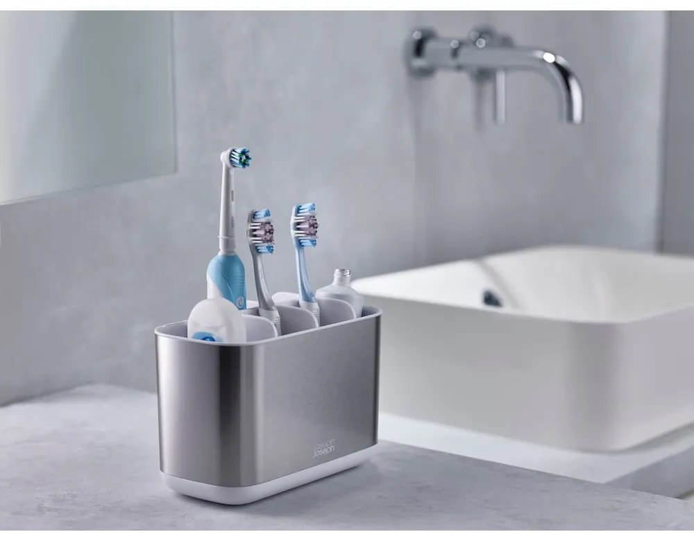 Set di accessori da bagno in acciaio inox in argento EasyStore - Joseph Joseph