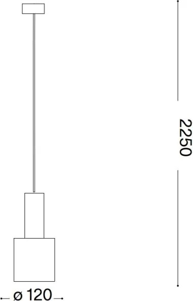 Ideal Lux - Lampadario a sospensione con filo HOLLY 1xE27/60W/230V diametro 12 cm nero
