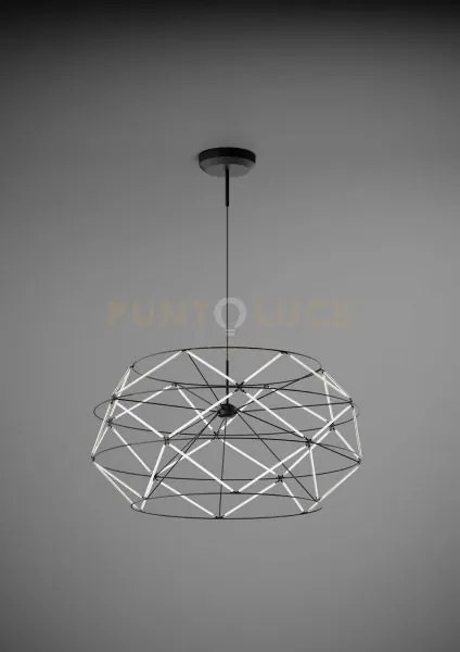 Euclide lampadario sospeso 70cm a led 2700k 4805lm 62w colore nero ...