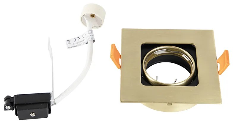 Set di 6 faretti da incasso quadrati ottone orientabili - Artemis