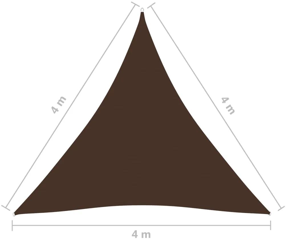 Parasole a Vela Oxford Triangolare 4x4x4 m Marrone