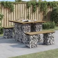 Panca da Giardino Design Gabbione 100x102x72 cm Pino Impregnatocod mxl 80675