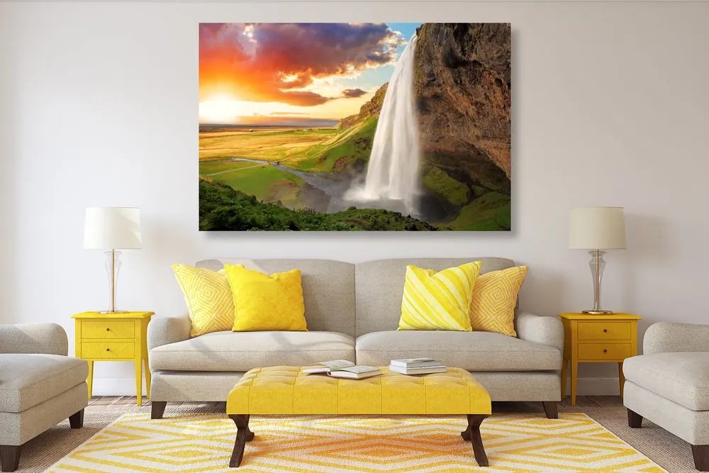 Quadro su tela – Cascata meravigliosa in Islanda