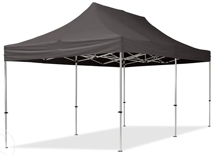 TOOLPORT 3x6m gazebo pieghevole con laterali (finestre panoramiche), ECONOMY alluminio, grigio scuro - (59024)