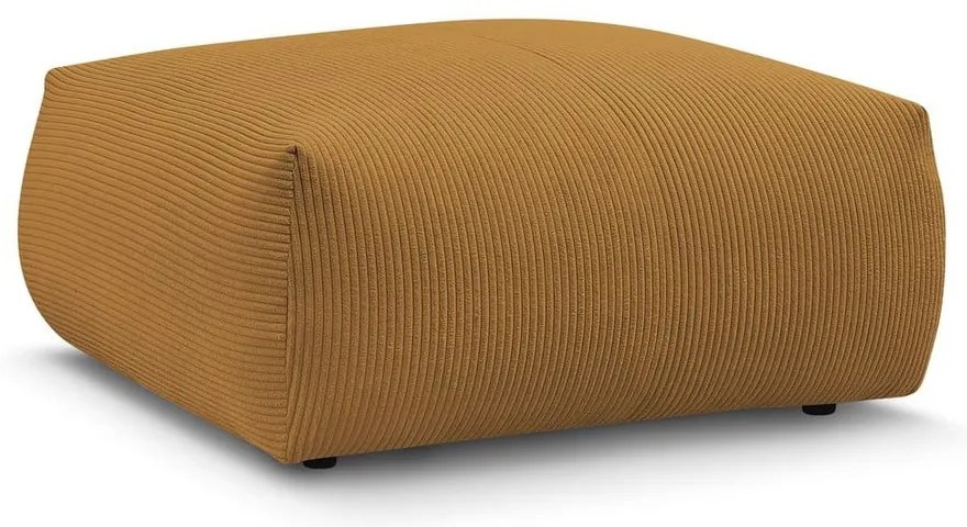 Poggiapiedi giallo con rivestimento in velluto a coste Voltaire – Bobochic Paris