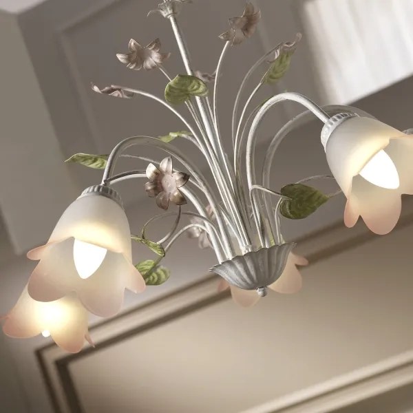 ONLI - Lampadario a sospensione con catena BOTTON DORO 5xE14/6W/230V