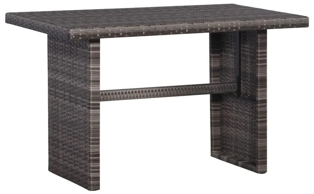 Set da Bistrot 3 pz con Cuscini in Polyrattan Grigio