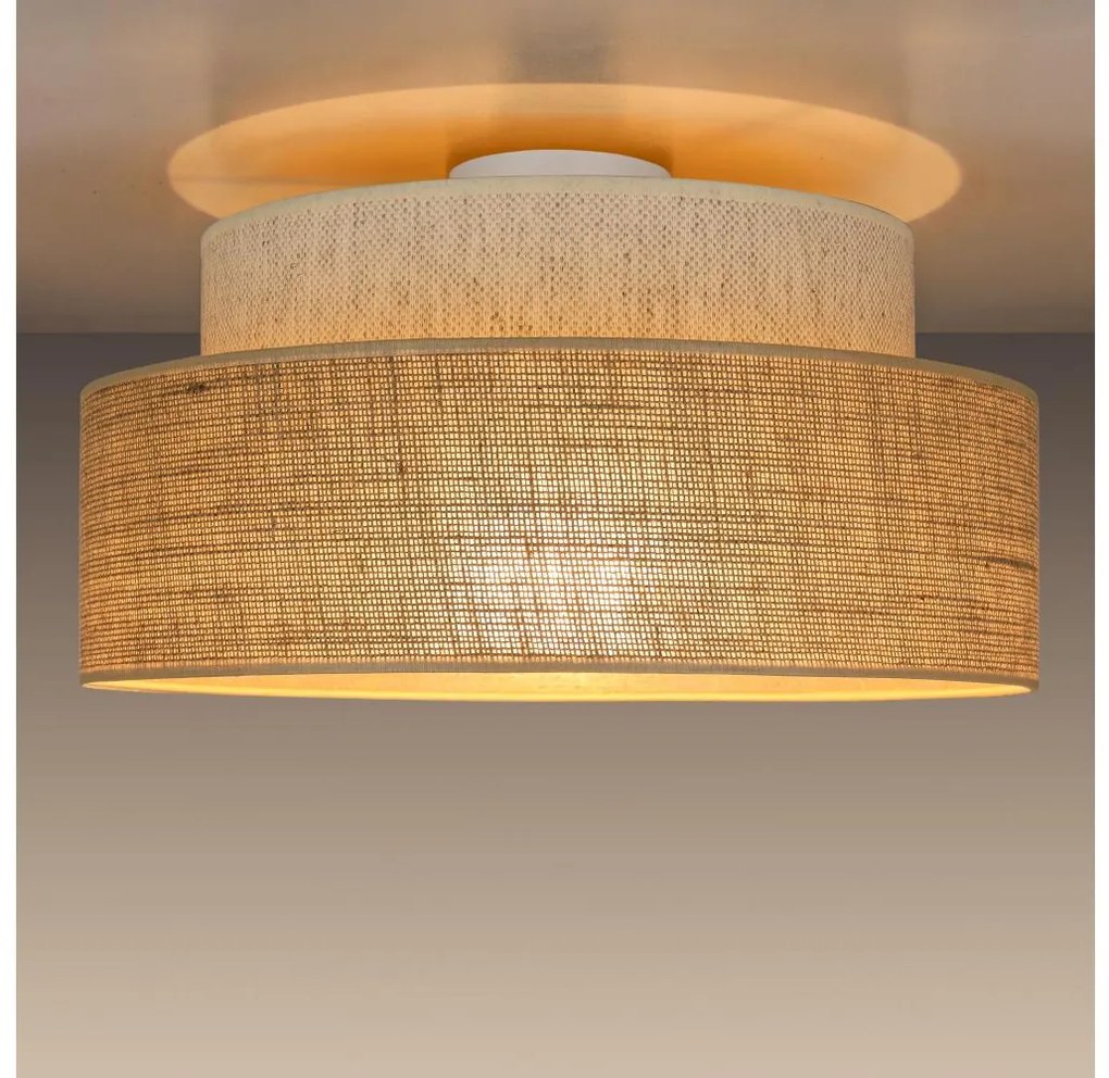 Plafoniera BOHO 1xE27/60W/230V diametro 40 cm color crema/beige