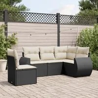 Set Divani da Giardino 5 pz con Cuscini in Polyrattan Nerocod mxl 114302