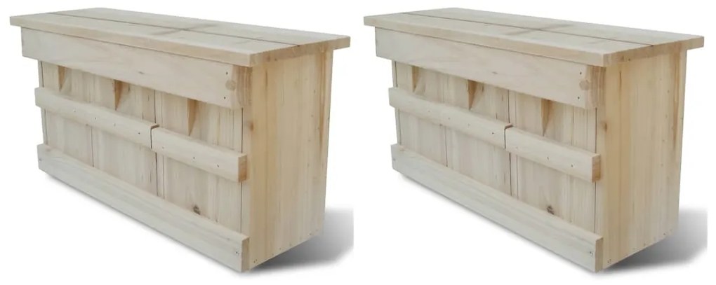 Casette Per Gli Uccelli 2 Pz İn Legno 44x15,5x21,5 Cm /