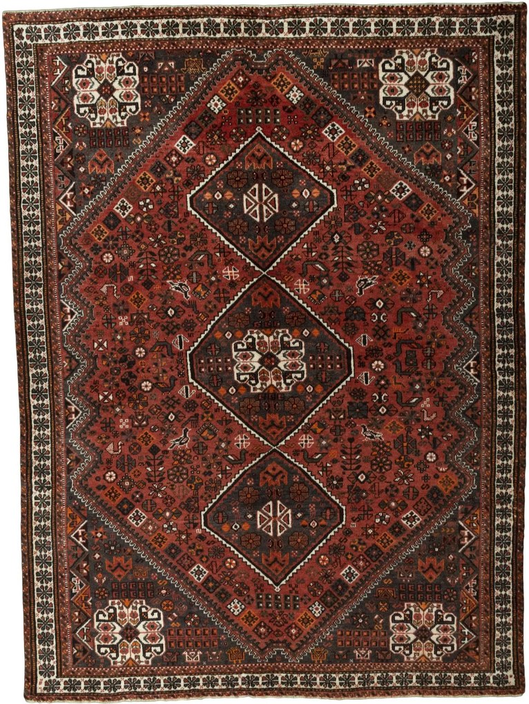 Shiraz Tappeto persiano 200x270 Rosso (Iran) Annodato A Mano